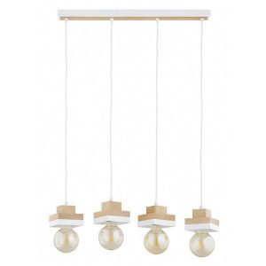 Lampa wisząca MIKO drewniane elementy biała 4xE27x15W IP20 Alfa 1025368 Lampa wisząca MIKO drewniane elementy biała 4xE27x15W IP20 Alfa 1025368