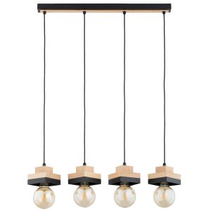 Lampa wisząca MIKO drewniane elementy czarna 4xE27x15W IP20 Alfa 1025408 Lampa wisząca MIKO drewniane elementy czarna 4xE27x15W IP20 Alfa 1025408