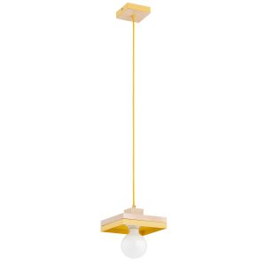 Lampa wisząca MIKO drewniane elementy żółto-pomarańczowa 1xE27x15W Alfa 1025257 Lampa wisząca MIKO drewniane elementy żółto-pomarańczowa 1xE27x15W Alfa 1025257