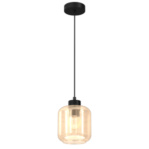Lampa Wisząca Milagro Sombra Amber E27 45W Czarny Bursztynowy 1033848 Lampa Wisząca Milagro Sombra Amber E27 45W Czarny Bursztynowy 1033848