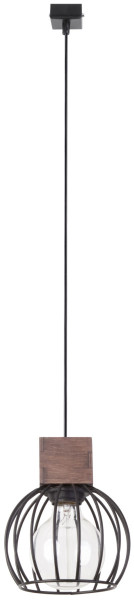 Lampa wisząca Milan czarna-ciemne drewno 1xE27x15W IP20 Sigma Lighting 1025644