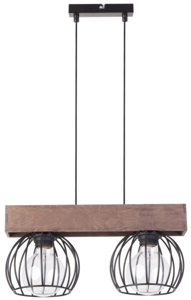 Lampa wisząca Milan czarna-ciemne drewno 2xE27x15W IP20 Sigma Lighting 1027031