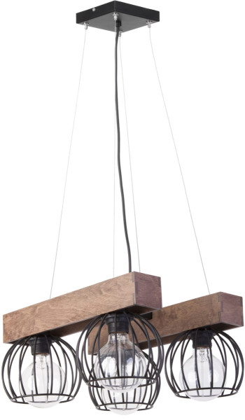 Lampa wisząca Milan czarna-ciemne drewno 4xE27x15W IP20 Sigma Lighting 1025740
