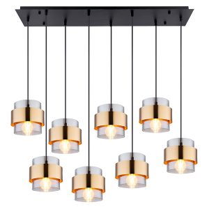 Lampa wisząca Milley 8-punktowa szklana transparentna 53492 Lampa wisząca Milley 8-punktowa szklana transparentna 53492