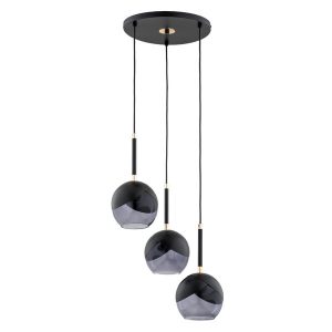 Lampa wisząca MILTONA czarna-chromowana 3xE27x15W wym:85x38x38cm IP20 Alfa 1026986