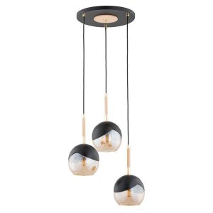Lampa wisząca MILTONA czarno-złota 3xE27x15W wym:85x38x38cm IP20 Alfa 1025779