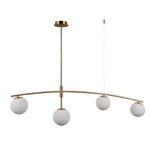 Lampa wisząca miodowy mosiężno-biała Senai 4xG9x5W Italux 860863