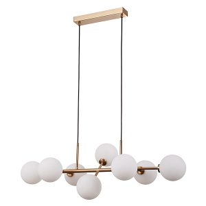 Lampa wisząca Mirellio 8-punktowa szklana biało-złota 47962