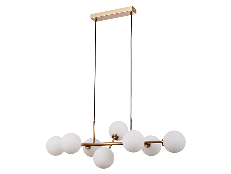 Lampa wisząca Mirellio 8-punktowa szklana biało-złota 47962