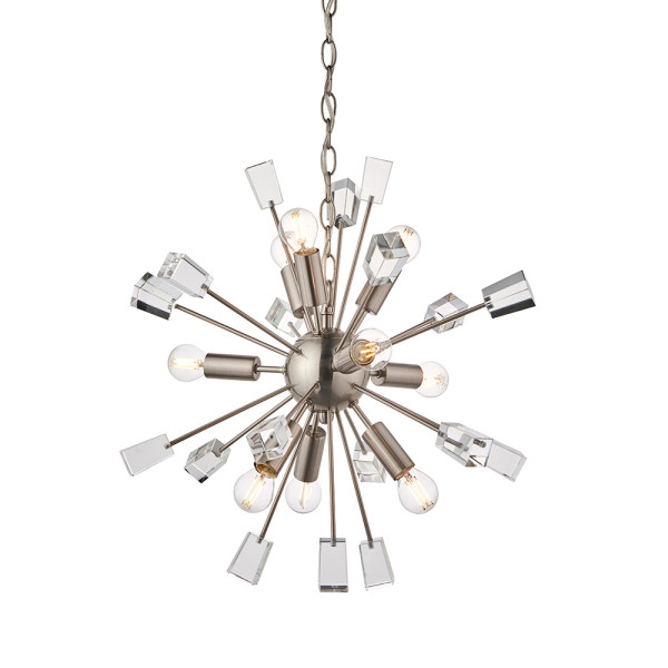 Lampa wisząca MIRO nikiel satyna 9xE14x15W wym:120x50x50cm IP20 Endon 1025517