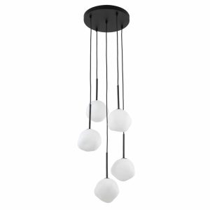 Lampa wisząca MISTY czarny-biały metal szkło G9 143 cm 1068215 Lampa wisząca MISTY czarny-biały metal szkło G9 143 cm 1068215
