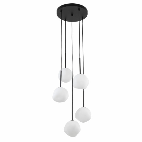 Lampa wisząca MISTY czarny-biały metal szkło G9 143 cm 1068215