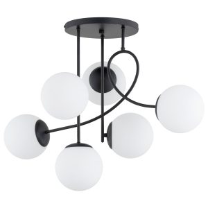 Lampa wisząca MODERN białe kule czarna 6xE14x10W wym:54x44x72cm IP20 Alfa 1019015 Lampa wisząca MODERN białe kule czarna 6xE14x10W wym:54x44x72cm IP20 Alfa 1019015