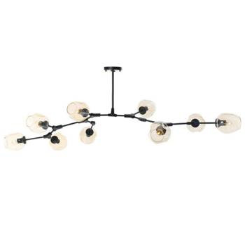 Lampa wisząca MODERN ORCHID-9 bursztynowo czarna 150 cm 192658