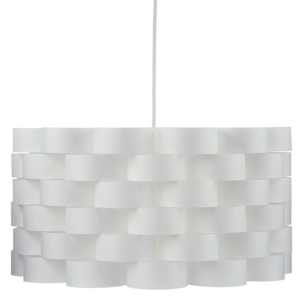 LAMPA WISZĄCA Moki biała warstwowy kształt REGULOWANA 438653
