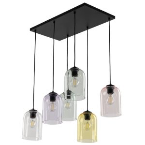 Lampa wisząca MOLLY czarna fiolet-róż-ziel metal szkło E27 150 cm 1101139