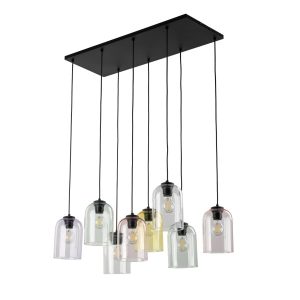 Lampa wisząca MOLLY czarna fiolet-róż-ziel metal szkło E27 150 cm 1101131