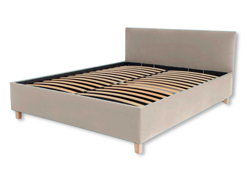 Łóżko Tapicerowane SOFT Beżowe 140x200 cm Gładki Zagłówek 782879