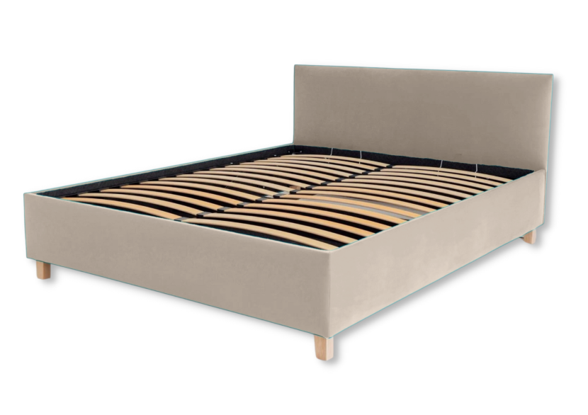 Łóżko Tapicerowane SOFT Beżowe 160x200 cm Gładki Zagłówek 782887
