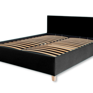 Łóżko Tapicerowane SOFT Czarne 160×200 cm Gładki Zagłówek 782891 Łóżko Tapicerowane SOFT Czarne 160×200 cm Gładki Zagłówek 782891