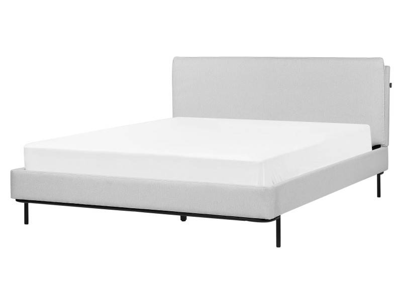 Łóżko tapicerowane stelaż 160x200 szare 652115