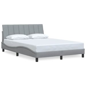 Łóżko Tapicerowane Szara Tkanina Rama Łóżka Ze Stelażem 120×200 cm 812084 Łóżko Tapicerowane Szara Tkanina Rama Łóżka Ze Stelażem 120×200 cm 812084