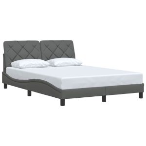 Łóżko Tapicerowane Szara Tkanina Rama Łóżka Ze Stelażem 120×200 cm 811946 Łóżko Tapicerowane Szara Tkanina Rama Łóżka Ze Stelażem 120×200 cm 811946