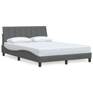 Łóżko Tapicerowane Szara Tkanina Rama Łóżka Ze Stelażem 140×190 cm 812000 Łóżko Tapicerowane Szara Tkanina Rama Łóżka Ze Stelażem 140×190 cm 812000