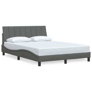 Łóżko Tapicerowane Szara Tkanina Rama Łóżka Ze Stelażem 140×200 cm 811972 Łóżko Tapicerowane Szara Tkanina Rama Łóżka Ze Stelażem 140×200 cm 811972