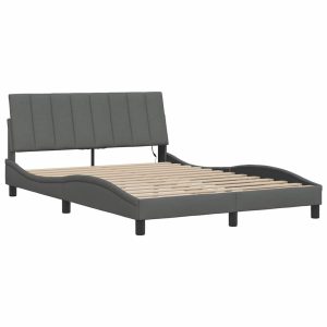 Łóżko Tapicerowane Szara Tkanina Rama Łóżka Ze Stelażem 140×200 cm 822396 Łóżko Tapicerowane Szara Tkanina Rama Łóżka Ze Stelażem 140×200 cm 822396