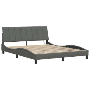 Łóżko Tapicerowane Szara Tkanina Rama Łóżka Ze Stelażem 160×200 cm 822378 Łóżko Tapicerowane Szara Tkanina Rama Łóżka Ze Stelażem 160×200 cm 822378