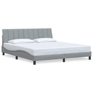 Łóżko Tapicerowane Szara Tkanina Rama Łóżka Ze Stelażem 180×200 cm 812087 Łóżko Tapicerowane Szara Tkanina Rama Łóżka Ze Stelażem 180×200 cm 812087