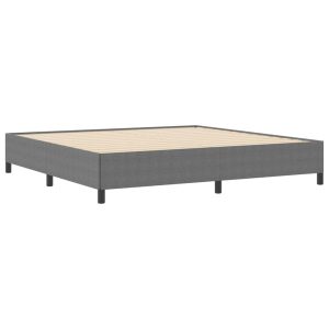 Łóżko Tapicerowane Szara Tkanina Rama Łóżka Ze Stelażem 200 x 200 cm 812003 Łóżko Tapicerowane Szara Tkanina Rama Łóżka Ze Stelażem 200 x 200 cm 812003