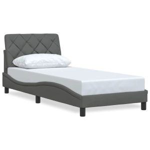 Łóżko Tapicerowane Szara Tkanina Rama Łóżka Ze Stelażem 80×200 cm 812081 Łóżko Tapicerowane Szara Tkanina Rama Łóżka Ze Stelażem 80×200 cm 812081