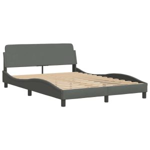Łóżko Tapicerowane Szara Tkanina Rama Łóżka Ze Stelażem LED 120×200 cm 821150 Łóżko Tapicerowane Szara Tkanina Rama Łóżka Ze Stelażem LED 120×200 cm 821150