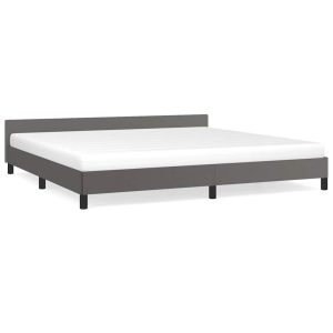 Łóżko Tapicerowane Szare Rama Łóżka Ze Stelażem Szara 200×200 cm 821929