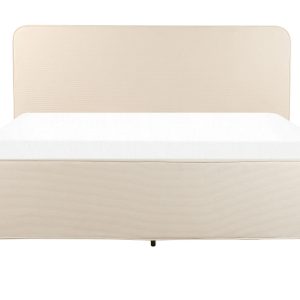 Łóżko tapicerowane sztruks 160×200 cm beżowe 137950 Łóżko tapicerowane sztruks 160×200 cm beżowe 137950