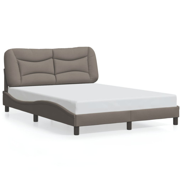 Łóżko Tapicerowane Taupe Tkanina Rama Łóżka Ze Stelażem 120x200 cm 822032