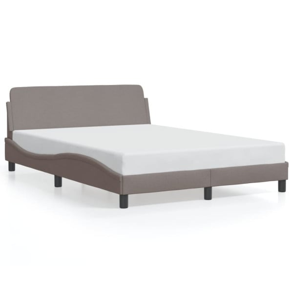 Łóżko Tapicerowane Taupe Tkanina Rama Łóżka Ze Stelażem 120x200 cm 821899