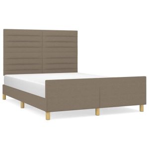 Łóżko Tapicerowane Taupe Tkanina Rama Łóżka Ze Stelażem 140×190 cm 822126 Łóżko Tapicerowane Taupe Tkanina Rama Łóżka Ze Stelażem 140×190 cm 822126