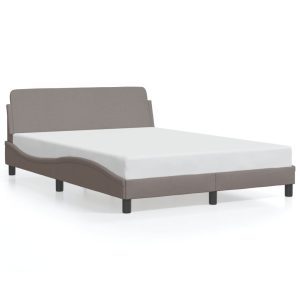 Łóżko Tapicerowane Taupe Tkanina Rama Łóżka Ze Stelażem 140×190 cm 822035 Łóżko Tapicerowane Taupe Tkanina Rama Łóżka Ze Stelażem 140×190 cm 822035