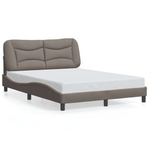 Łóżko Tapicerowane Taupe Tkanina Rama Łóżka Ze Stelażem 140×200 cm 821865 Łóżko Tapicerowane Taupe Tkanina Rama Łóżka Ze Stelażem 140×200 cm 821865