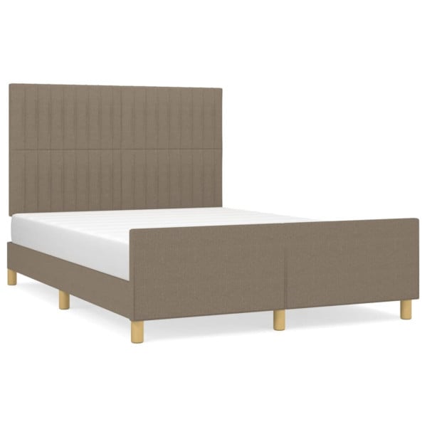 Łóżko Tapicerowane Taupe Tkanina Rama Łóżka Ze Stelażem 140x200 cm 822108