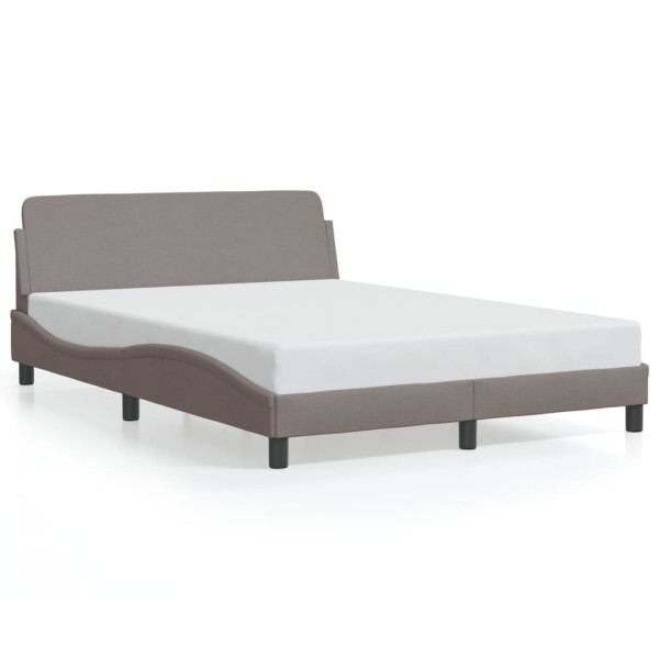 Łóżko Tapicerowane Taupe Tkanina Rama Łóżka Ze Stelażem 140x200 cm 822169