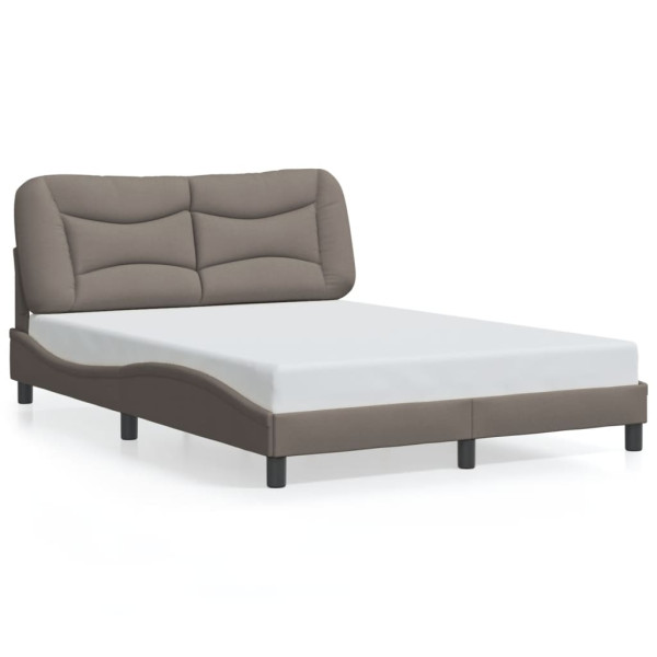 Łóżko Tapicerowane Taupe Tkanina Rama Łóżka Ze Stelażem 140x200 cm 821865