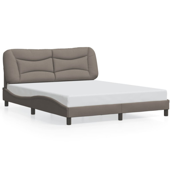 Łóżko Tapicerowane Taupe Tkanina Rama Łóżka Ze Stelażem 160x200 cm 822048
