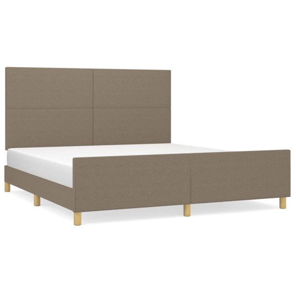 Łóżko Tapicerowane Taupe Tkanina Rama Łóżka Ze Stelażem 180x200 cm 822170