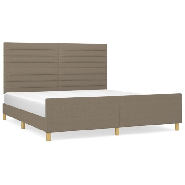 Łóżko Tapicerowane Taupe Tkanina Rama Łóżka Ze Stelażem 180x200 cm 821824