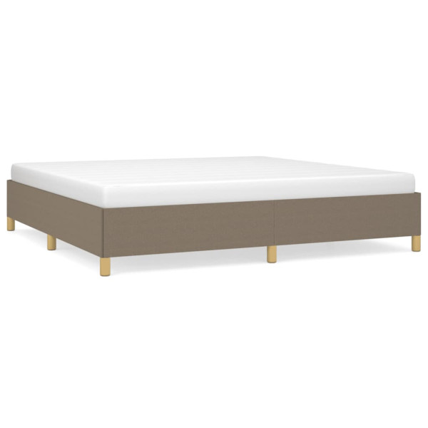 Łóżko Tapicerowane Taupe Tkanina Rama Łóżka Ze Stelażem 200x200 cm 822023