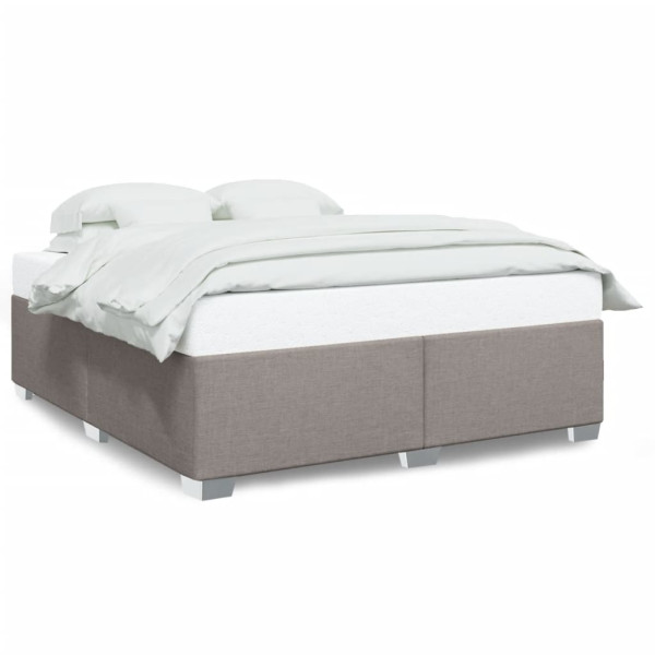 Łóżko Tapicerowane Taupe Tkanina Rama Łóżka Ze Stelażem 200x200 cm 822184